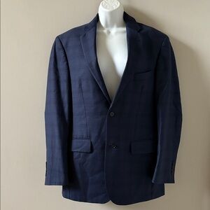 JOS A BANKS Suit Jacket/Pants), 38R, 32W, Navy Tailored Fit, Traveler Collection